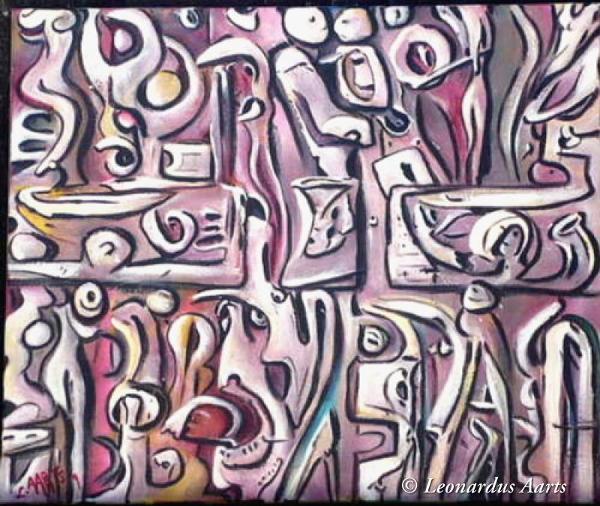 'Orpheus', acrylics on canvas, by Leon Aarts (2009)