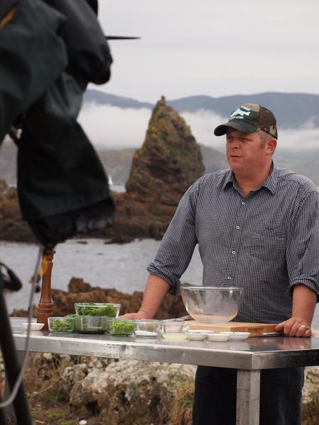 Al Brown filming for MasterChef Australia in Wellington.