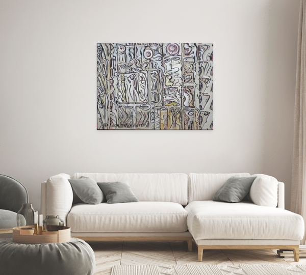 'Theatre Reprise', acrylics on canvas, by Leon Aarts (2009)