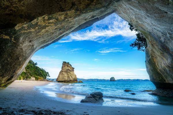 New Zealand's famous Cathedral Cove in the Coromandel 