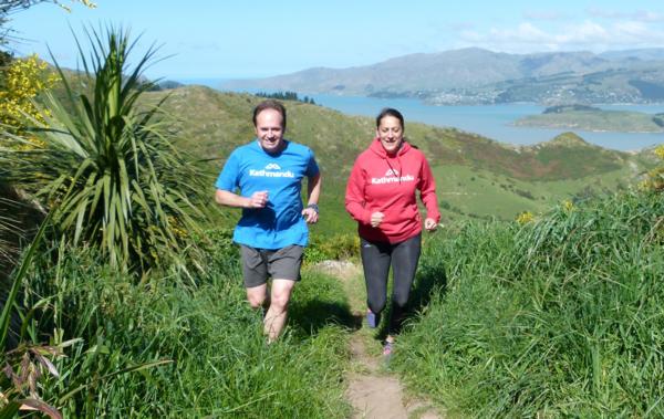 Williams and Livingstone training in the Port Hills for the Kathmandu Coast to Coast in February.    