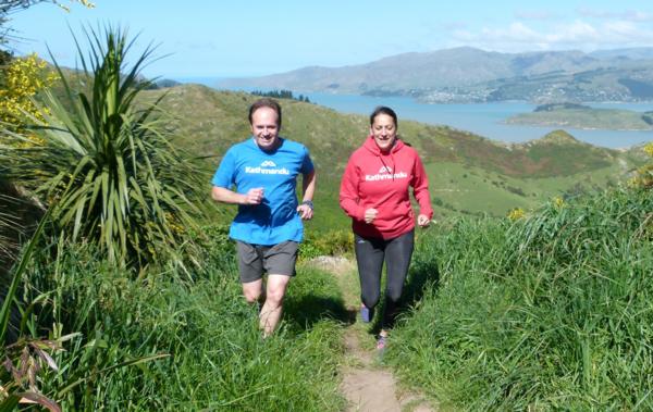 Williams and Livingstone training in the Port Hills for the Kathmandu Coast to Coast in February.    