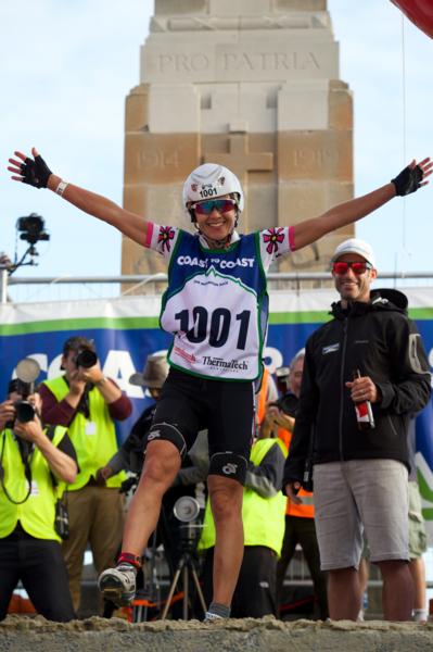 Nelson's Elina Ussher won her third women's longest day title in 13 hours, 32 minutes, 41seconds after catching Myriam Guillot-Boisset from France in the second half of the race. 