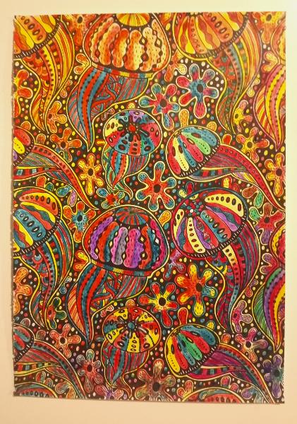 'Design composition in colour', by Leon Aarts, acrylics on paper