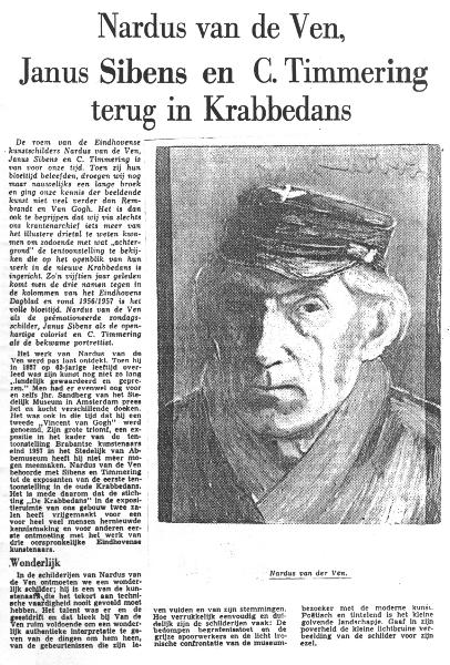 Newspaper clipping Nardus van de Ven