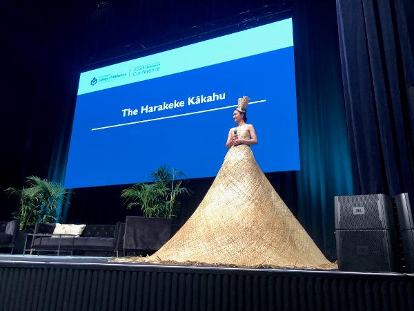 Harakeke woven dress wows delegates