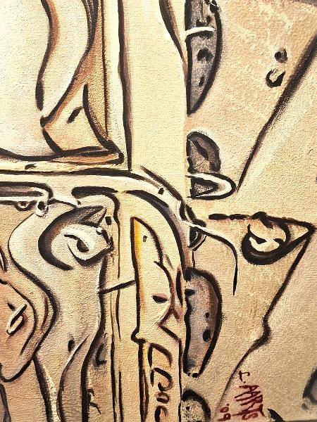 Close up of part of Theatre Reprise, Leon Aarts