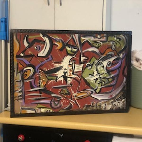 'Bullrush' by Leon Aarts. Acrylics on board. 