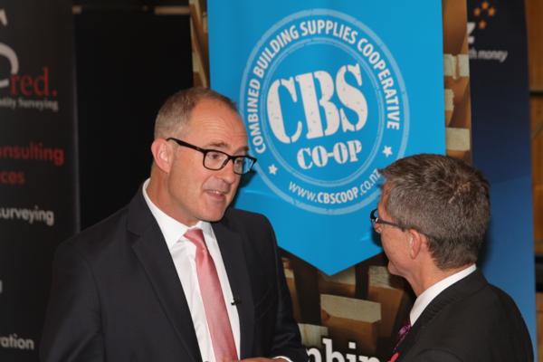 Hon Phil Twyford speaks with CBS Co-op director Michael Blackburn