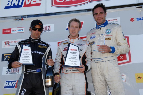 GT3 Cup Rnd3 Teretonga Rnd Podium Matt Halliday David Reynolds 996 winner Hugh Gardiner