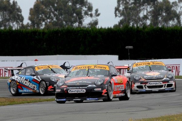 BTP GT3 Cup Rnd 4 Tim R1 winner Craig Baird leads