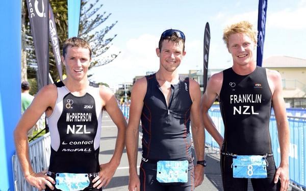 From left: Kieran McPherson 2nd, Graham O'Grady 1st, Matt Franklin 3rd