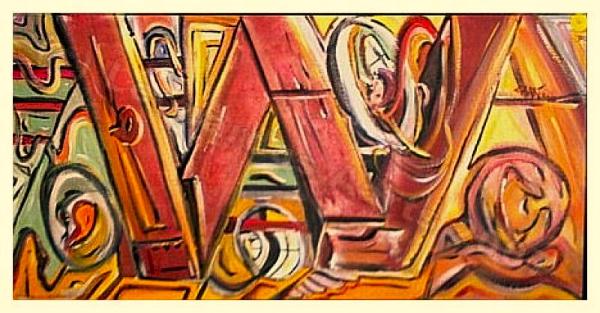 'Nodding Off ', acrylics on canvas by Leon Aarts (sold) 