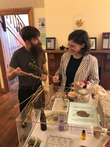 Museum curator Abe Gray and MP Chloe Swarbrick at Whakamana in October 2019