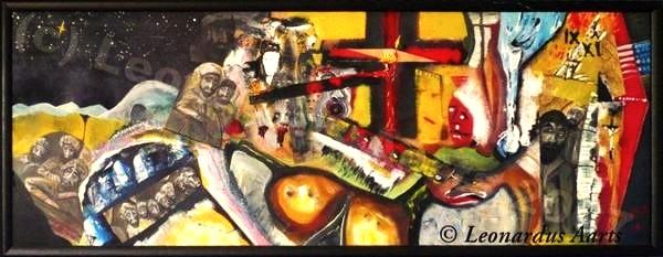 'IX/XI' by Leon Aarts Acrylics c.2007 (Multi media) on board (sold)