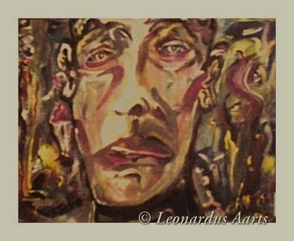 'Moth', acrylics on board, by Leon Aarts
