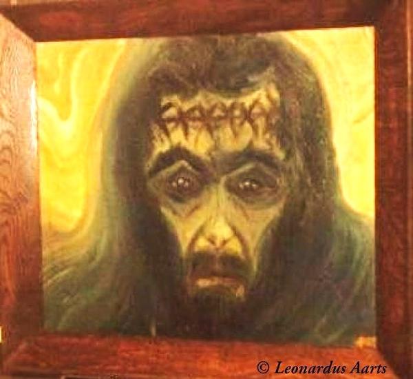 'Man' oils on canvas board, by Leon Aarts, 1982 (inspired by Edvard Munch and Nardus van de Ven) For sale.