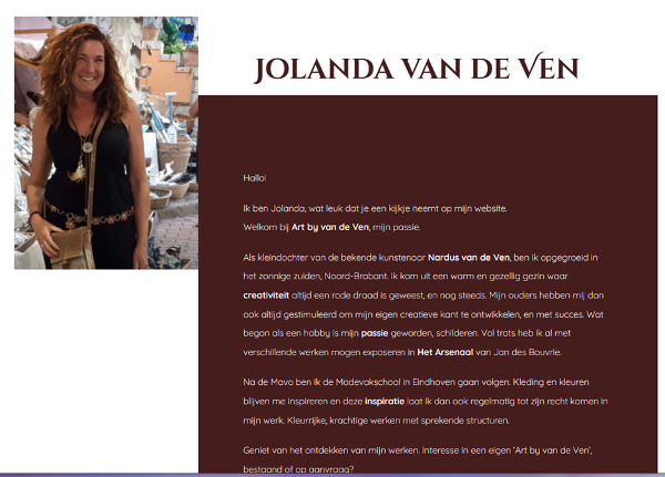 Jolanda van de Ven (my cousin) - Artist Profile