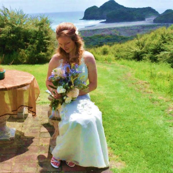 The beautiful Bethells Beach Cottages backdrop