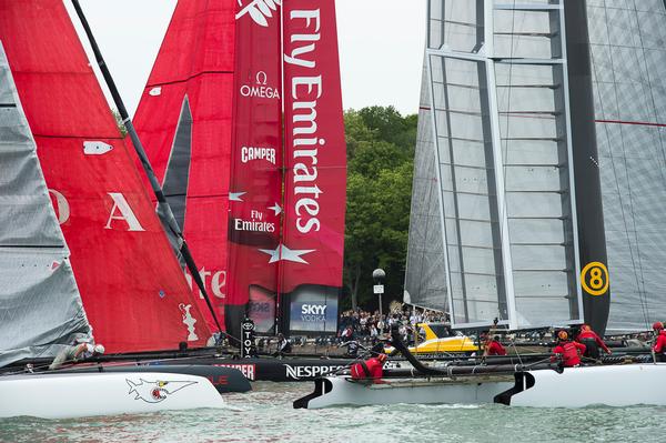 Emirates Team New Zealand in the America's Cup World Series regatta at Venice