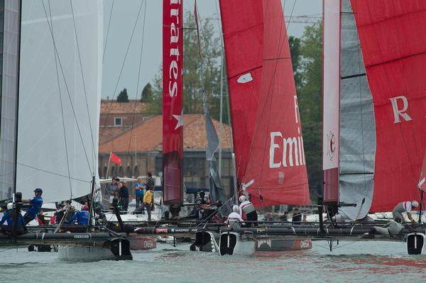 Emirates Team New Zealand in the America's Cup World Series regatta at Venice