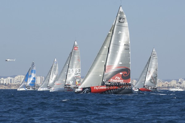 Emirates Team New Zealand shares the lead after the second day of the Audi MedCup Portugal Trophy regatta