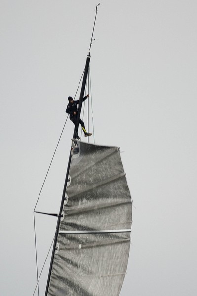 Emirates Team New Zealand in action during the  Louis Vuitton Trophy regatta