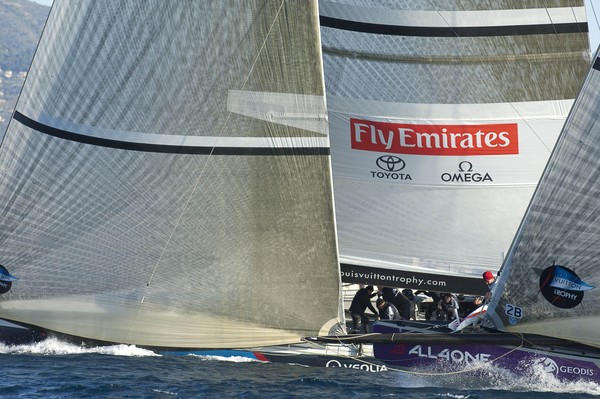 Emirates Team New Zealand in the Louis Vuitton Trophy regatta at Nice, France