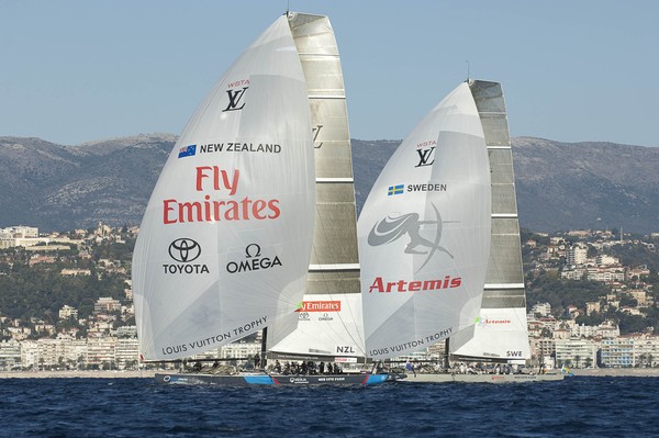 Emirates Team New Zealand in the Louis Vuitton Trophy regatta at Nice, France