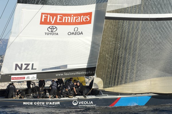 Emirates Team New Zealand in the Louis Vuitton Trophy regatta at Nice, France