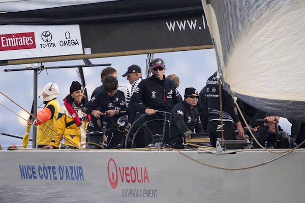 Emirates Team New Zealand won its first match of the Louis Vuitton Trophy second round