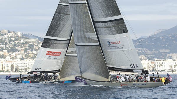 Emirates Team New Zealand won both of its matches on Sunday