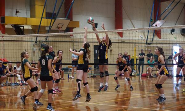 Rangi Ruru's Senior A's (far side of the net) in Action at Pioneer Stadium 