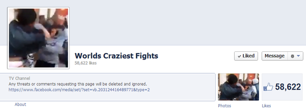 SCREENSHOT: Facebook fighting page