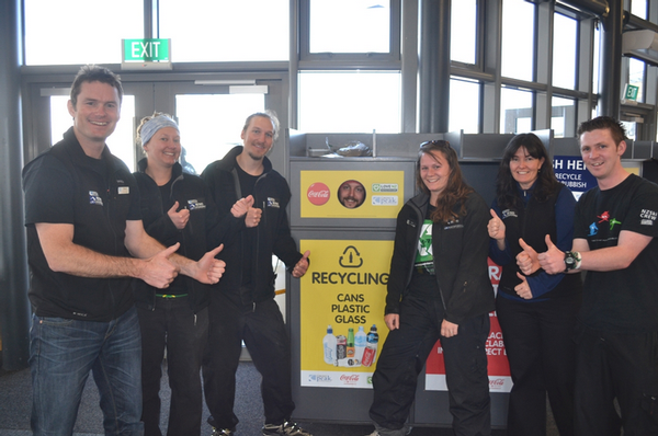 L to R - Coronet Peak's Paul Speedy, Ebba Anderson and Petter Karlssan, Miles Bridgman, Lydia Roberts, Vicki Halligan and Barry Bryne.