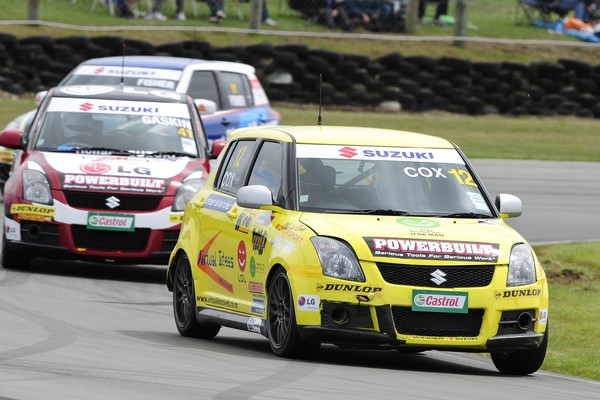Changing fortunes rewarded Rangiora's Chris Cox with his maiden race win in the Suzuki Swift Sport Cup after today's first of three races being held at Levels raceway near Timaru