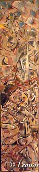 'Laurel and Hardy' acrylics on board, by Leon Aarts (sold)