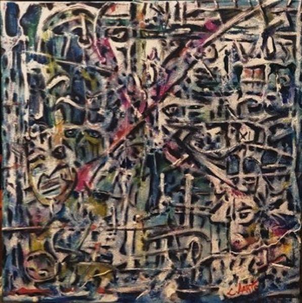 'Labyrinth' by Leon Aarts, painted 21/2/2026, acrylics on canvas