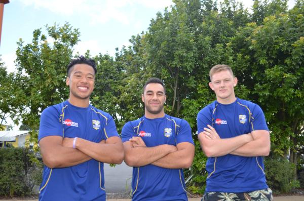 Bay Rugby scholarship recipients: Masiu Vainikolo, Jessie Williams and Brad Armstrong