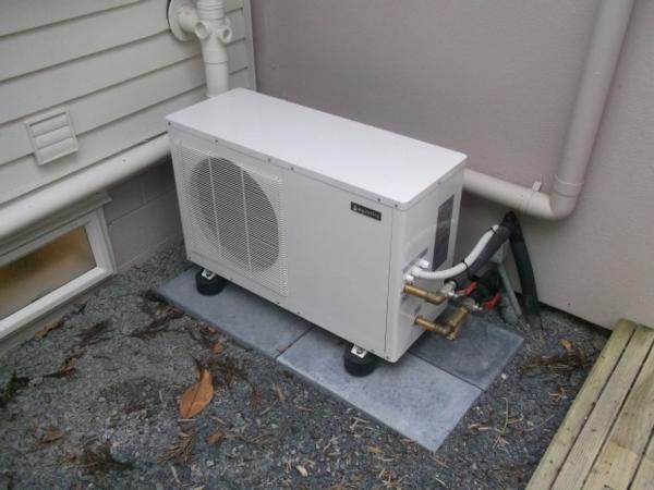 An Aquafire hot water heat pump installed by The Cylinder Guy