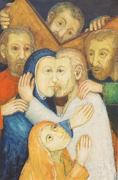 'Title unknown' 1958, by Leonardus van de Ven (my Grandfather) Collector not known {(Nardus always signed his name on the canvas 'back to front' (using a mirror)}
