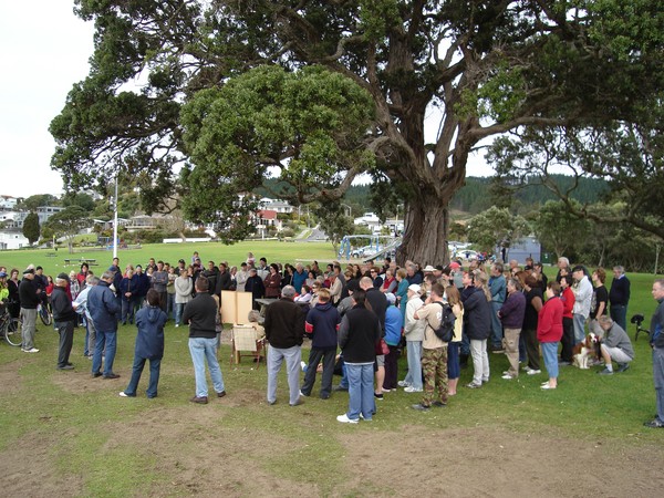 Save Maraetai Protest Meeting Votes for Democracy