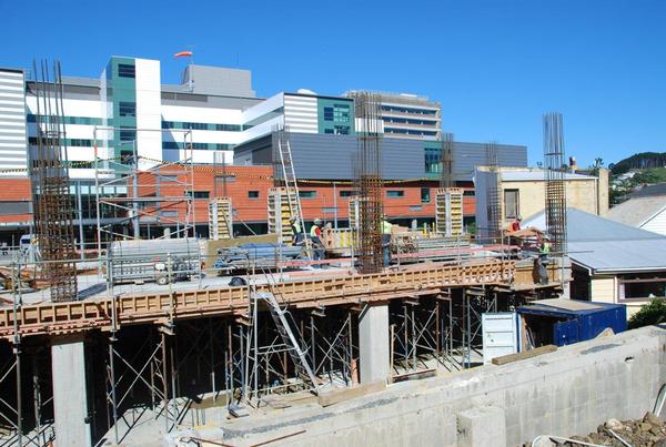 Construction of the new building.