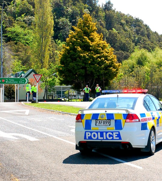 Police at the Scene after a traggic crash in Kawerau this afternoon