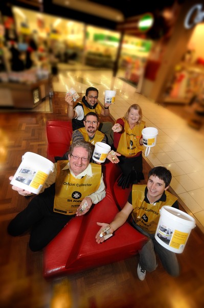 NZ Safety National Manager Tim Searle and fellow colleagues show their support by hitting the streets of Manukau to collect donations for St John. 