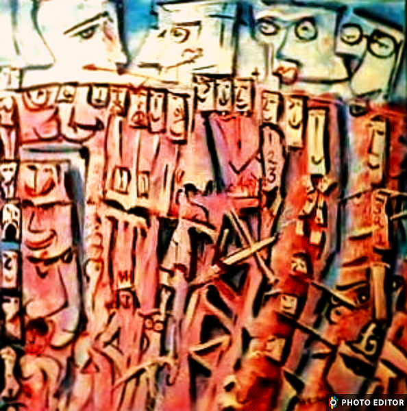 '123-321' acrylics on canvas, by Leon Aarts