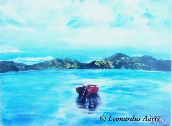 'George' (the Dinghy) in the Sounds, by Leon Aarts