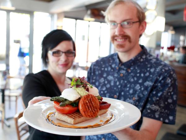 Ironic Caf&#233;'s manager Eva Gabkova and chef Ryan Olsen