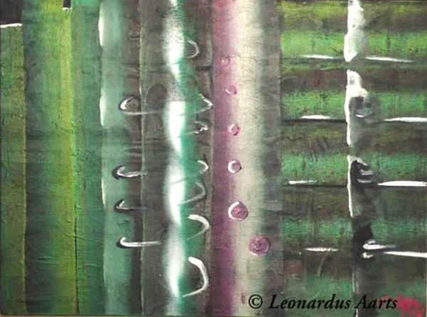 'Chemistry', acrylics on canvas, by Leon Aarts (sold)
