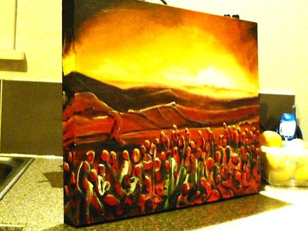'Poppies', by Leon Aarts. Acrylics on Canvas (sold)